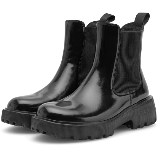 Aya Patent Boots, Sort Lakstøvle, Woden