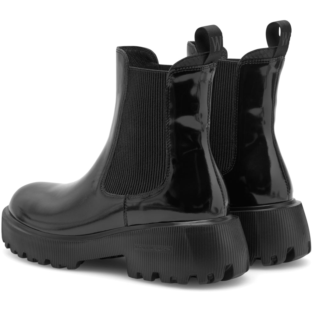 Aya Patent Boots, Sort Lakstøvle, Woden