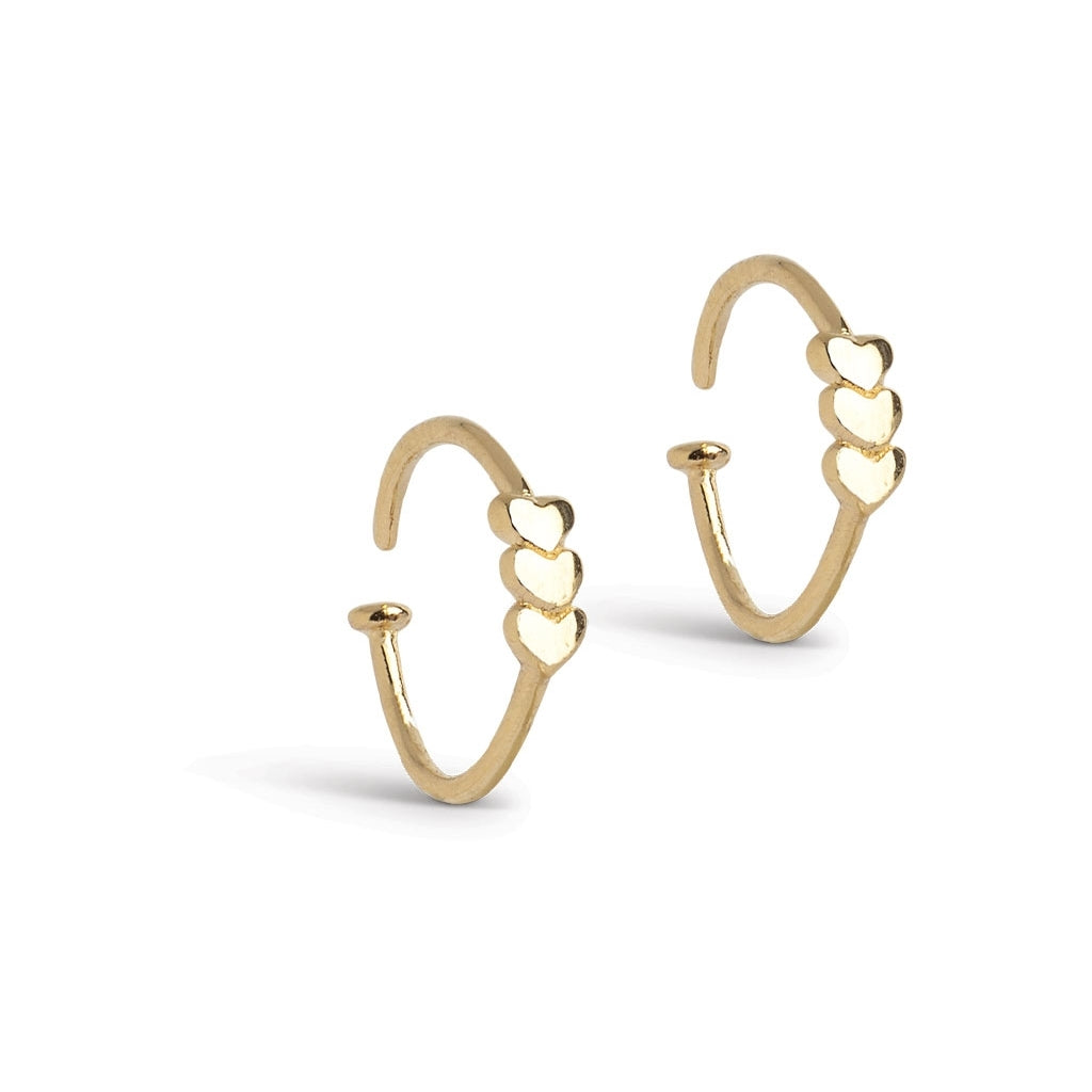 Hoops 'Twistie Love', Gold Plated, Enamel