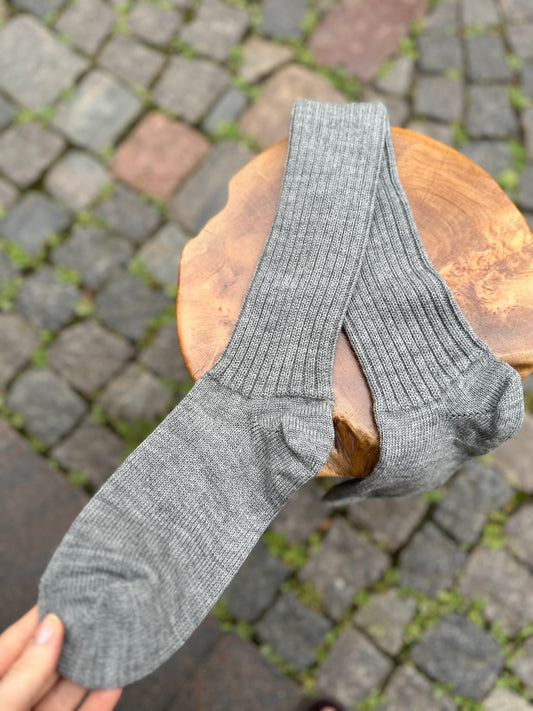 Knæstrømpe, Uld, Grey, Hirsch