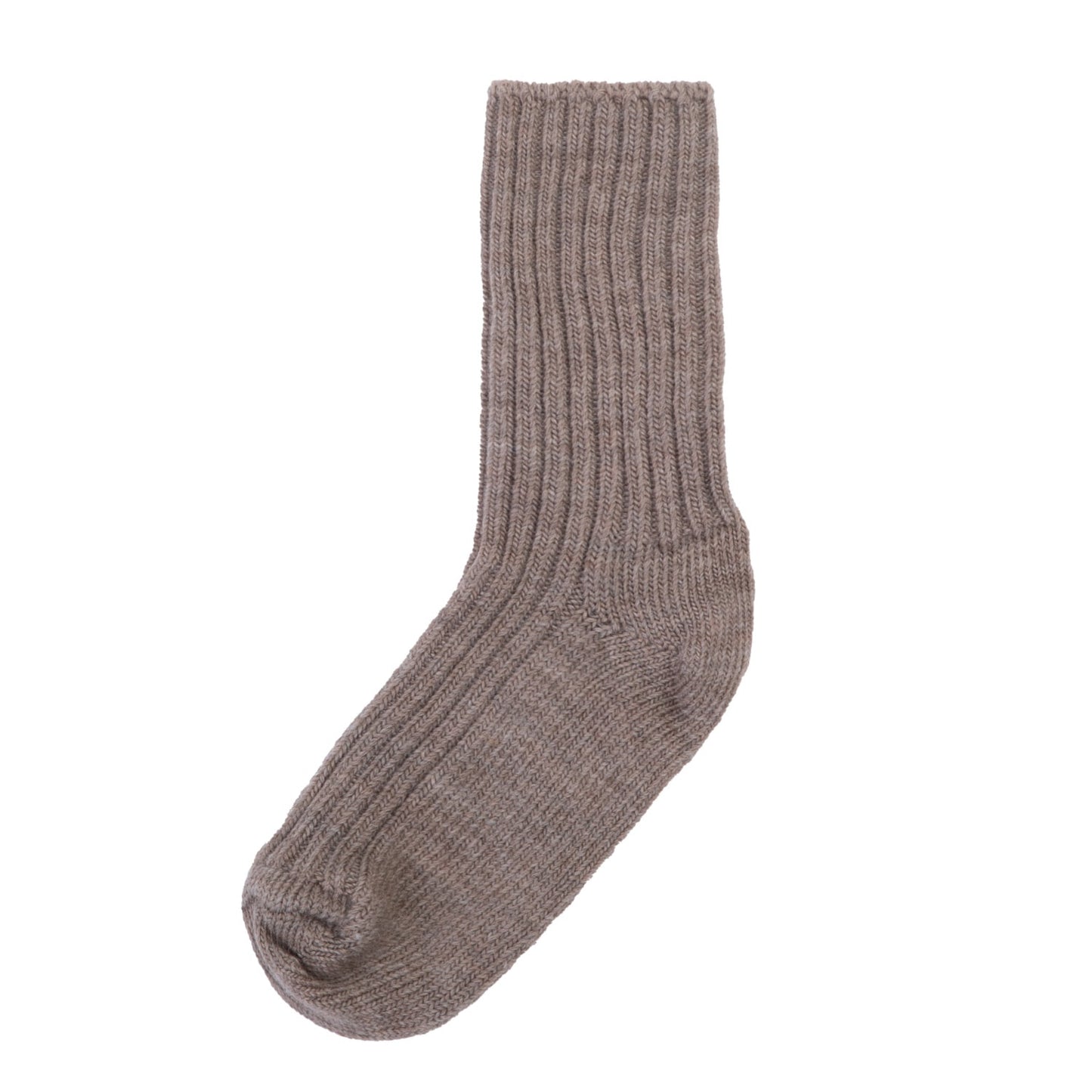 Uldstrømper i rib, Sand Melange, Joha