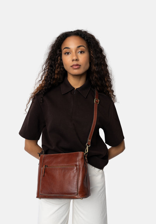 Myra Small, Skuldertaske, Cognac, Re:designed