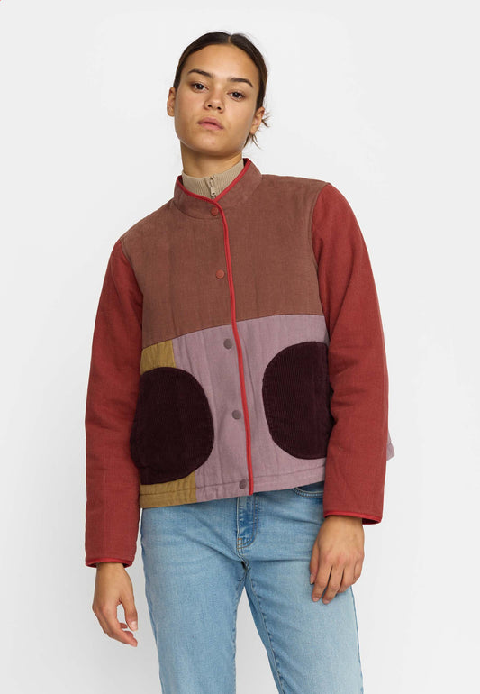 Quiltet Patchwork Jacket, Brown, Selfhood