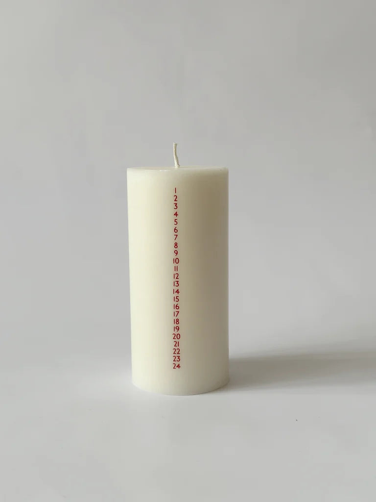 Kalenderlys Ø7 cm, Rød, Åbenlys