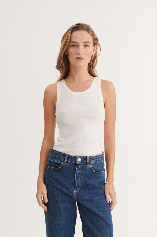 Arense Tank Top, White, Basic Apparel