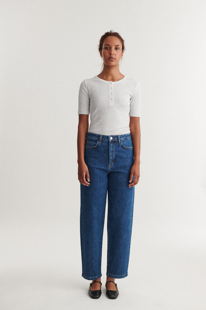 Ludmilla SS Granddad, Light Grey Mel., Basic Apparel