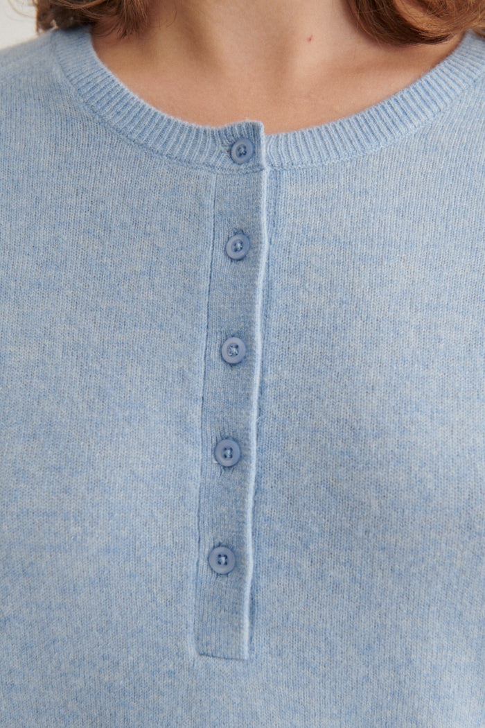 Selem Granddad Tee, Light Blue, Basic Apparel