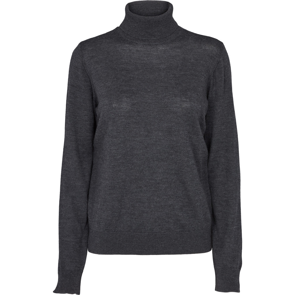 Vera Roll Neck, Dark Grey Melange, Basic Apparel
