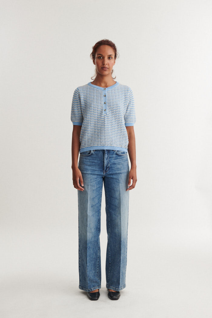 Cashi Granddad Pullover, Dutch Canal/Birch, Basic Apparel