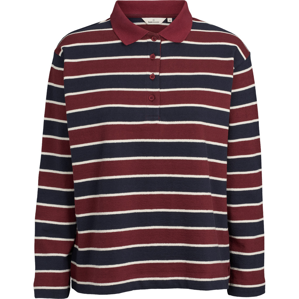Anneli Polo LS Tee (Bordeaux Truffle/Sky Captain)
