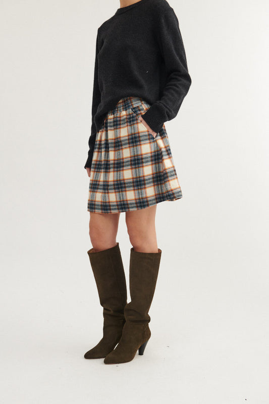 Lula Skirt, Copen Blue/Birch, Basic Apparel