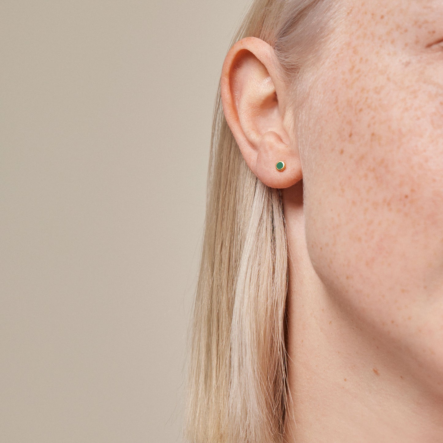 Ørestik 'Enamel Dot' PETROL GREEN