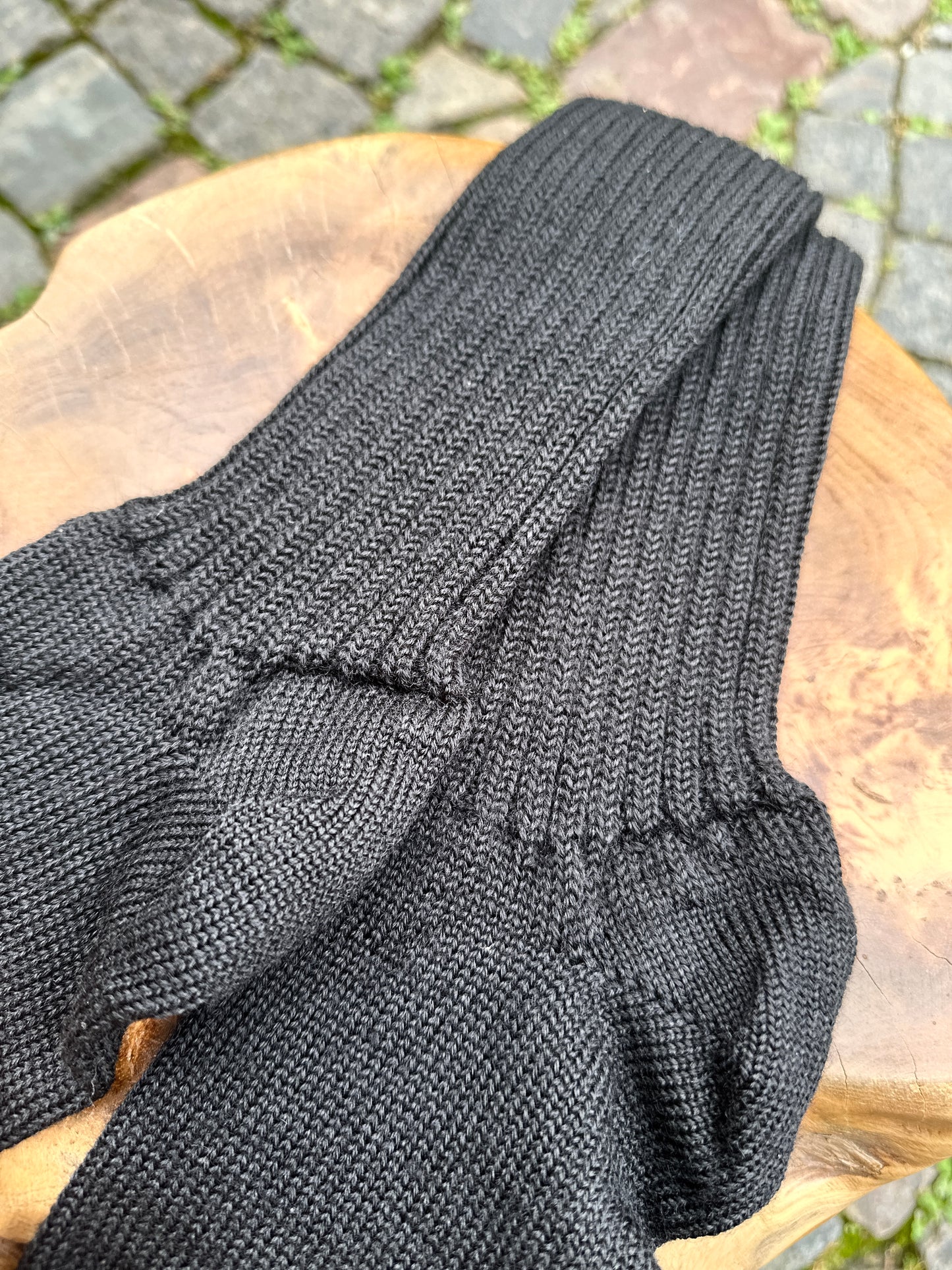 Knæstrømpe, Uld, Black, Hirsch