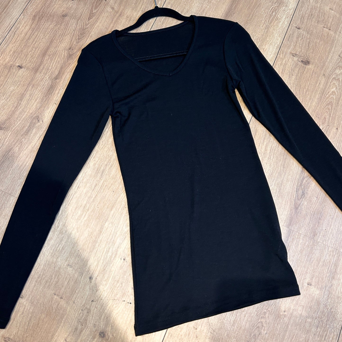 Bluse (black) wool/silk