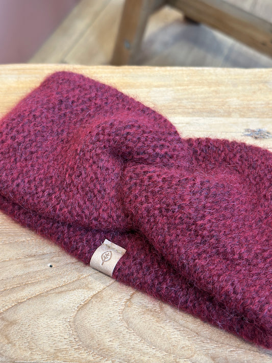 Strikket pandebånd, Burgundy, Pure Pure