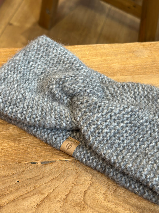 Strikket pandebånd, Grey Melange, Pure Pure