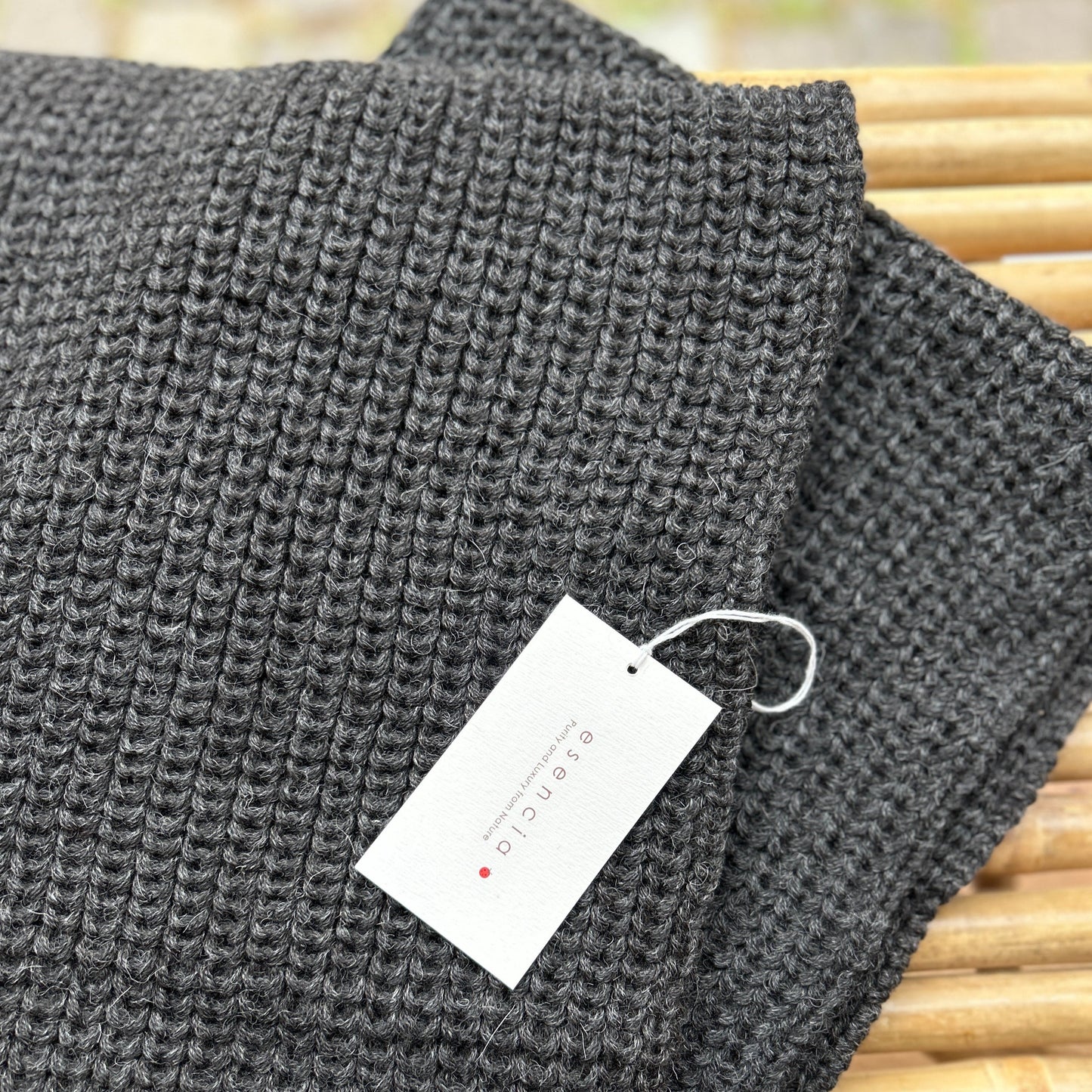 Alpaka tørklæde grå