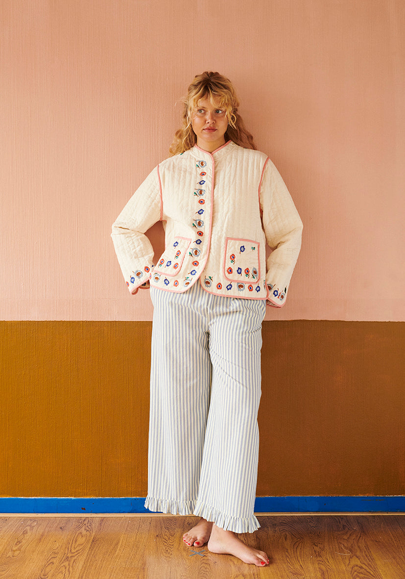 Quilted Jacket Flora, Vanilla, Habiba