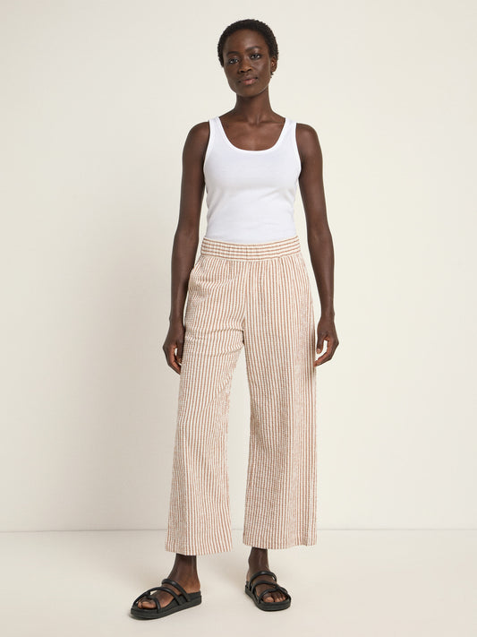 Striped ankle pants (mocha)