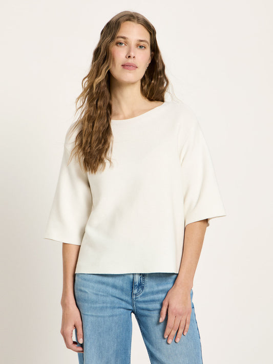 Strik med 3/4 ærme, Off White, Lanius