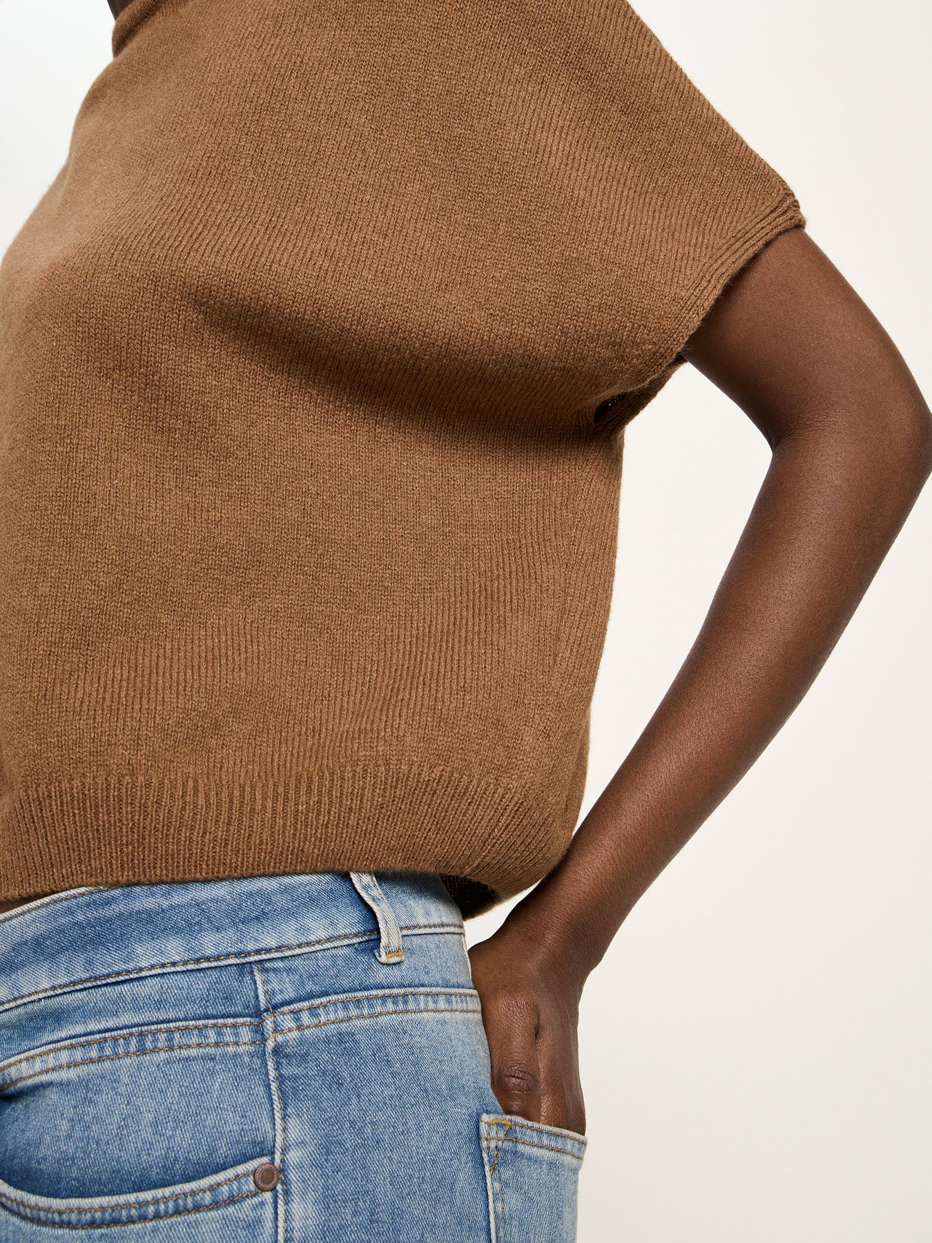 Sweater Vest Wool, Brown, Lanius