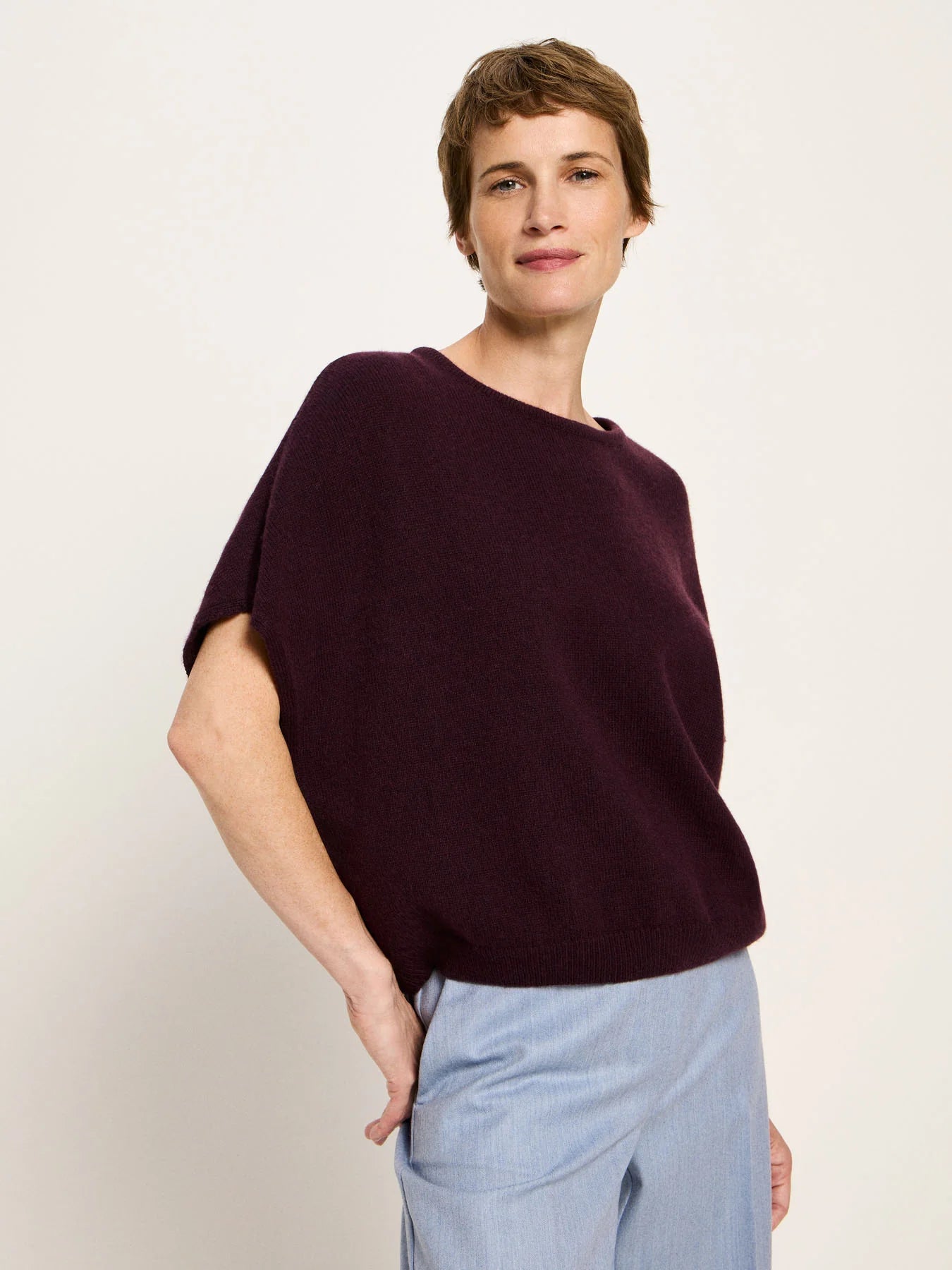 Sweater Vest Wool, Bordeaux, Lanius