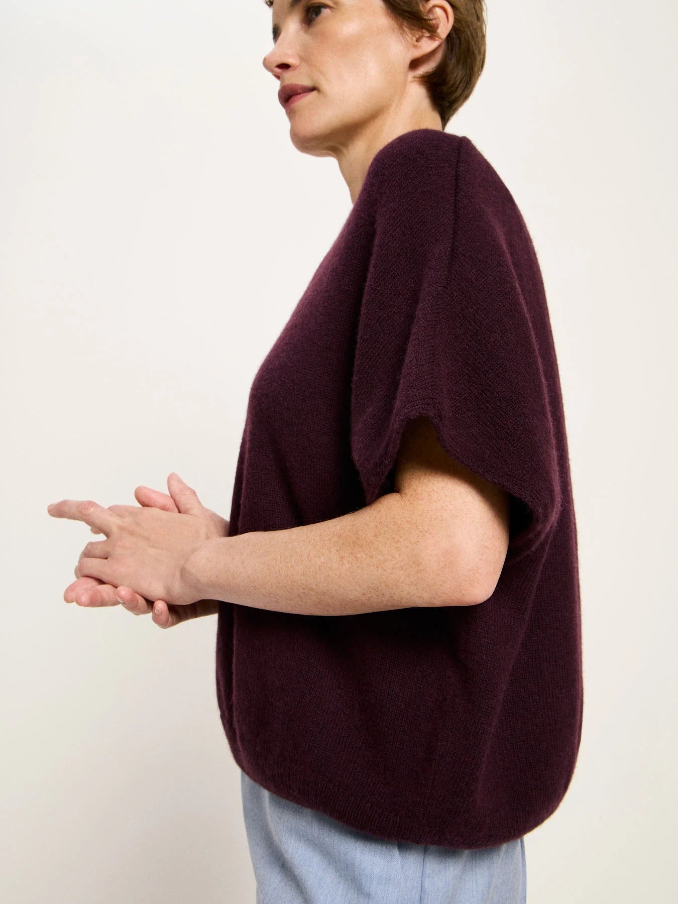 Sweater Vest Wool, Bordeaux, Lanius