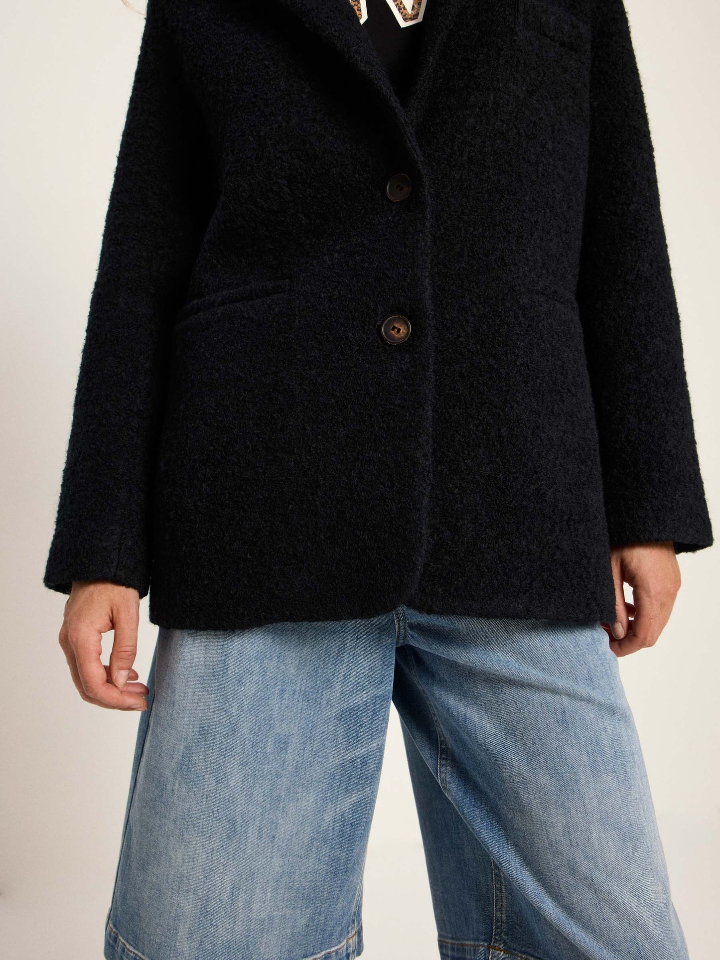 Blazerfrakke, Wool, Black, Lanius