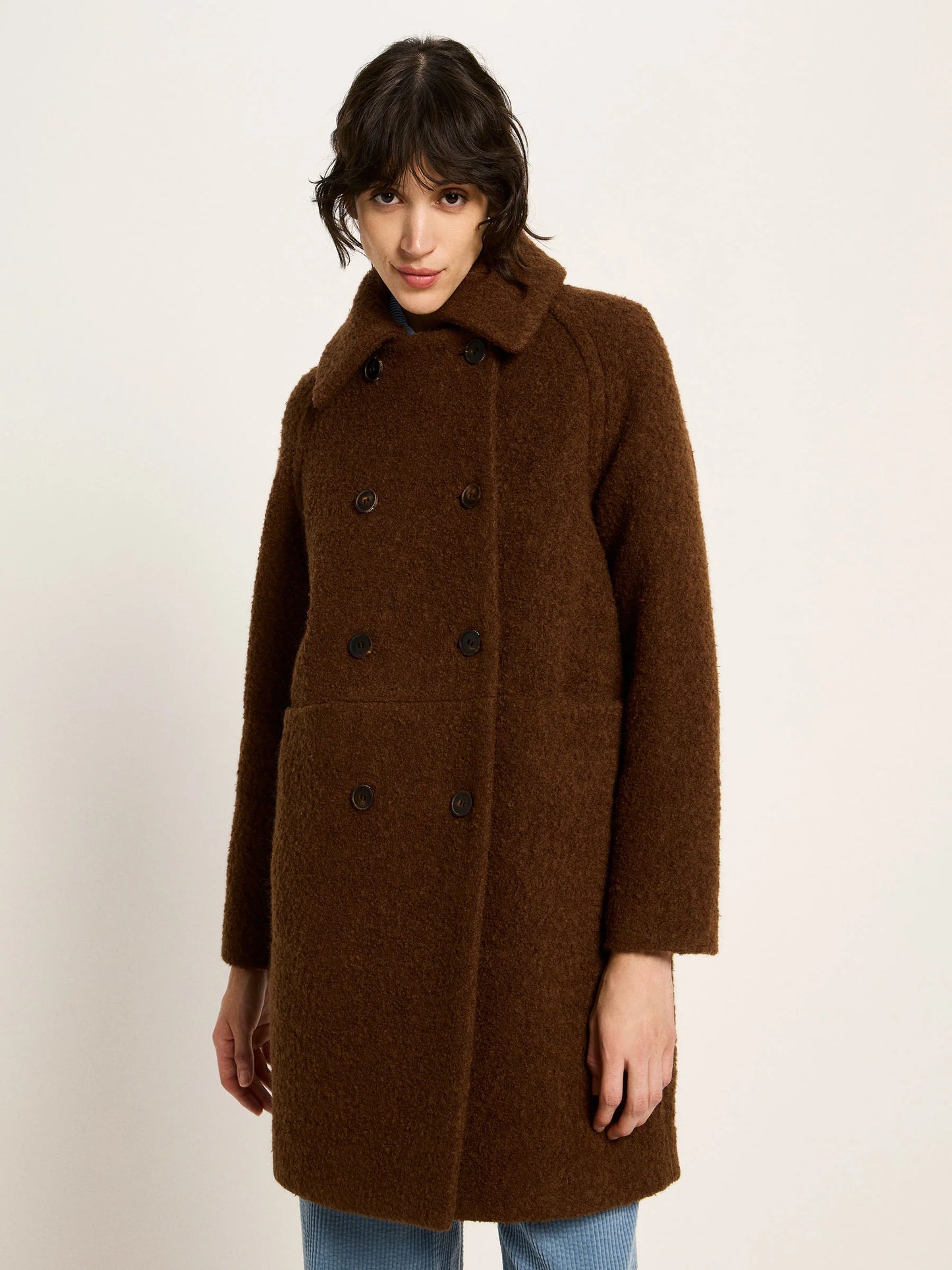 Vinterfrakke, Wool, Brown, Lanius