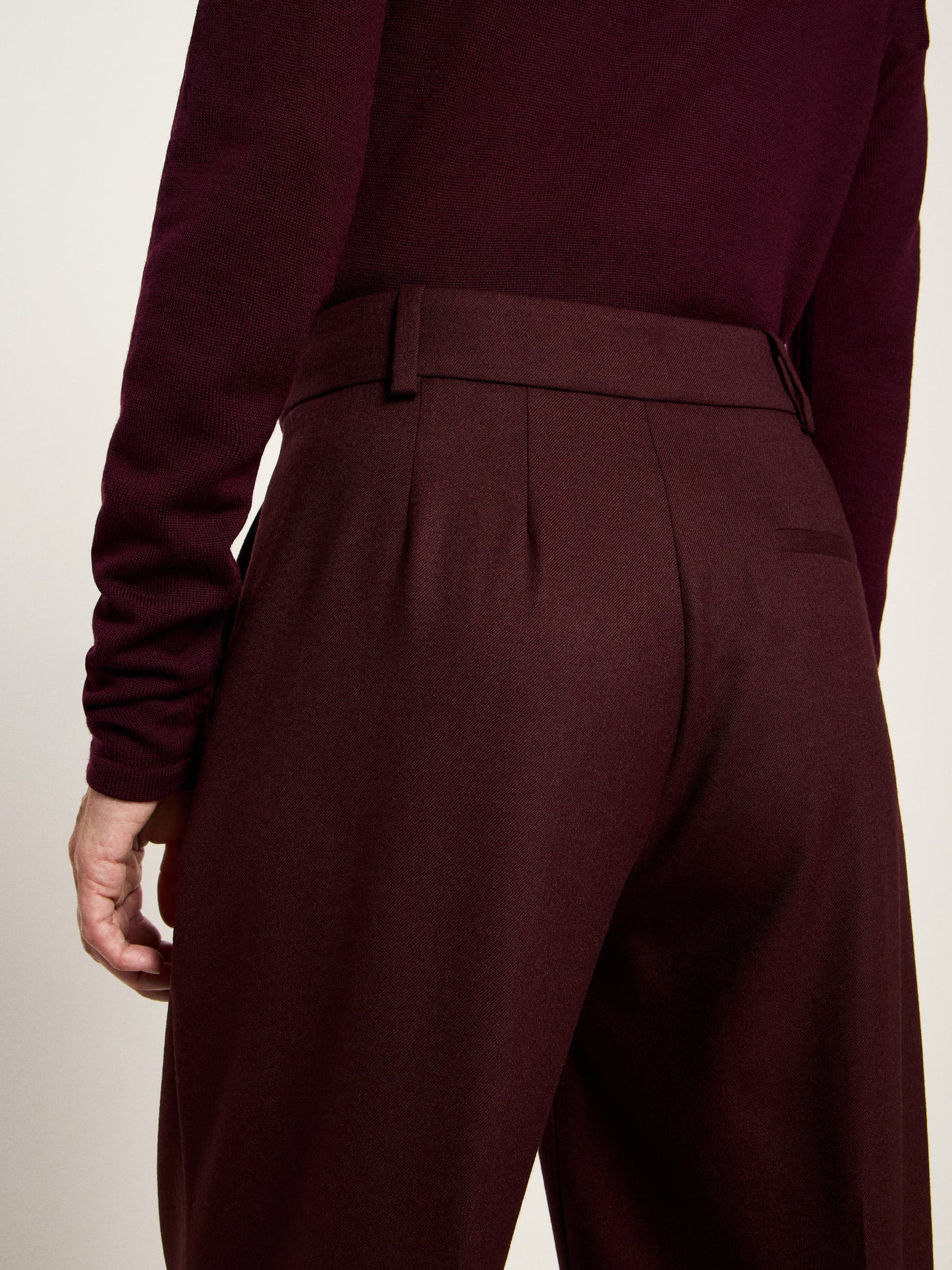 Cropped Buks, Wool, Bordeaux, Lanius
