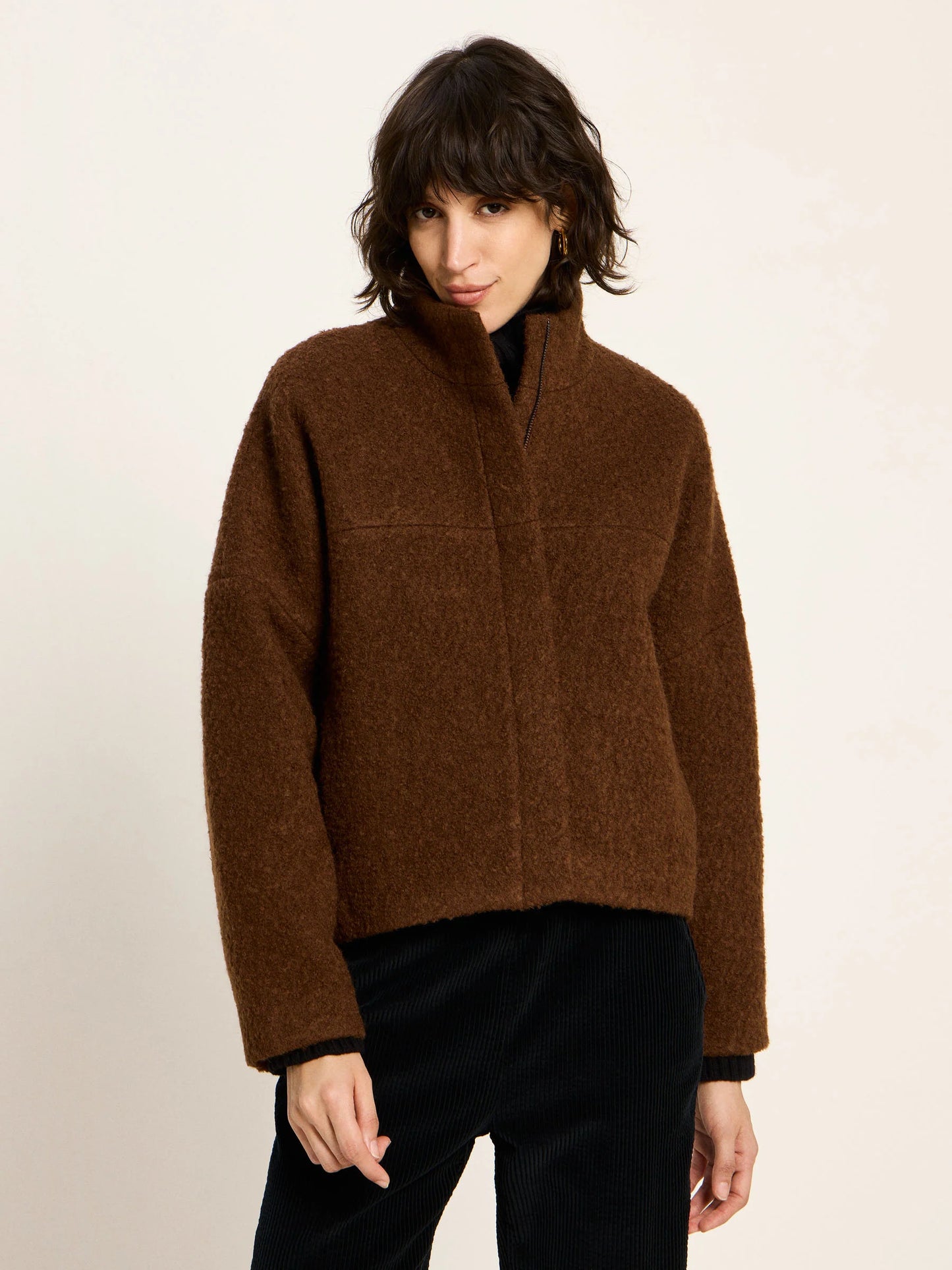 Kort frakke, Wool, Brown, Lanius