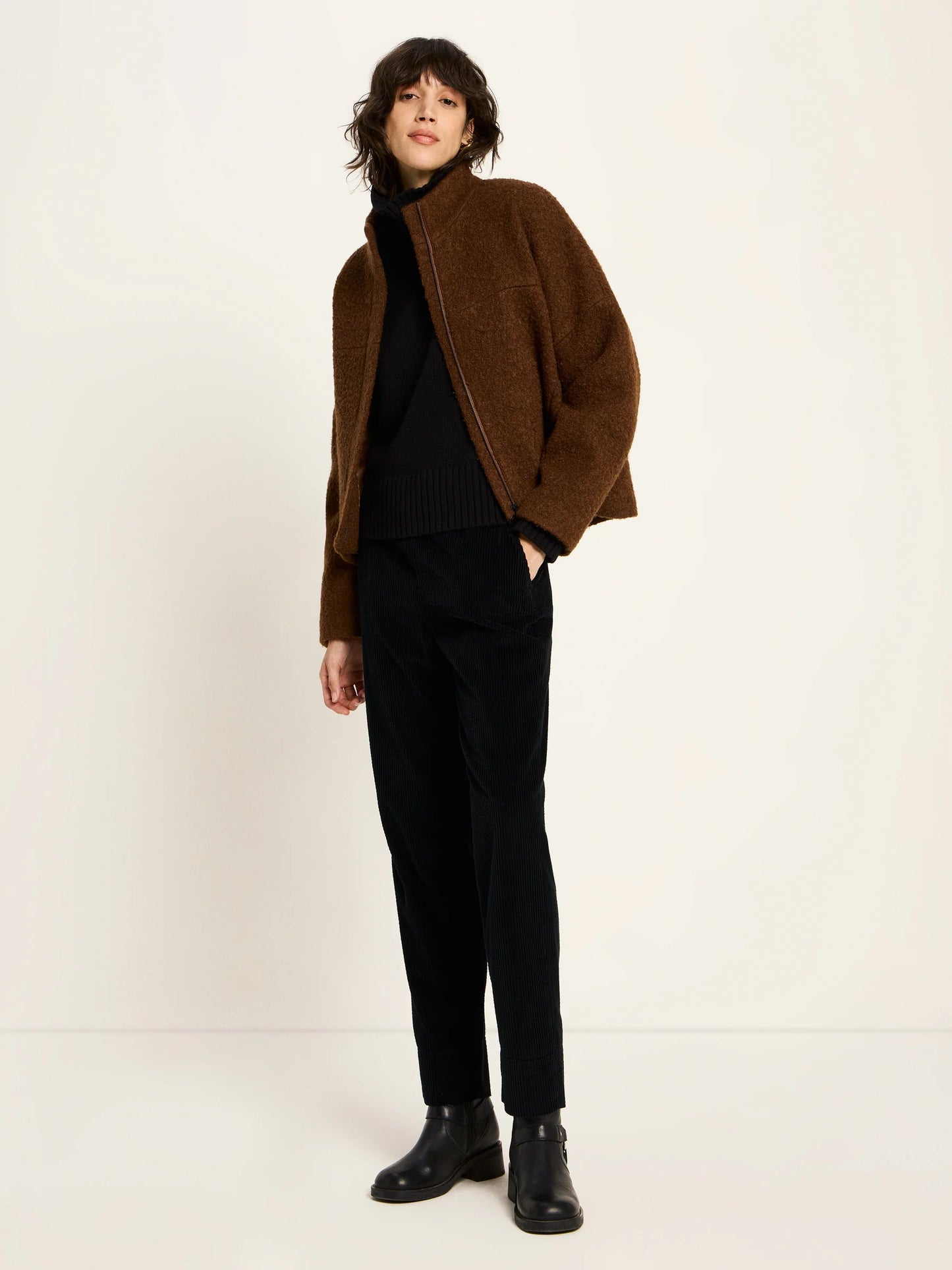 Kort frakke, Wool, Brown, Lanius