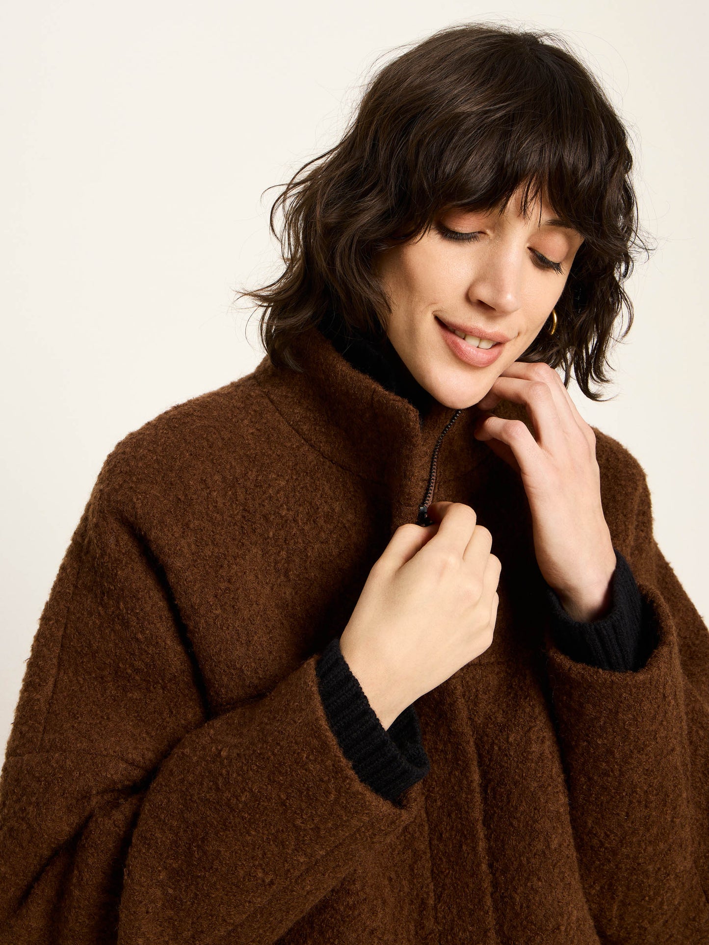 Kort frakke, Wool, Brown, Lanius