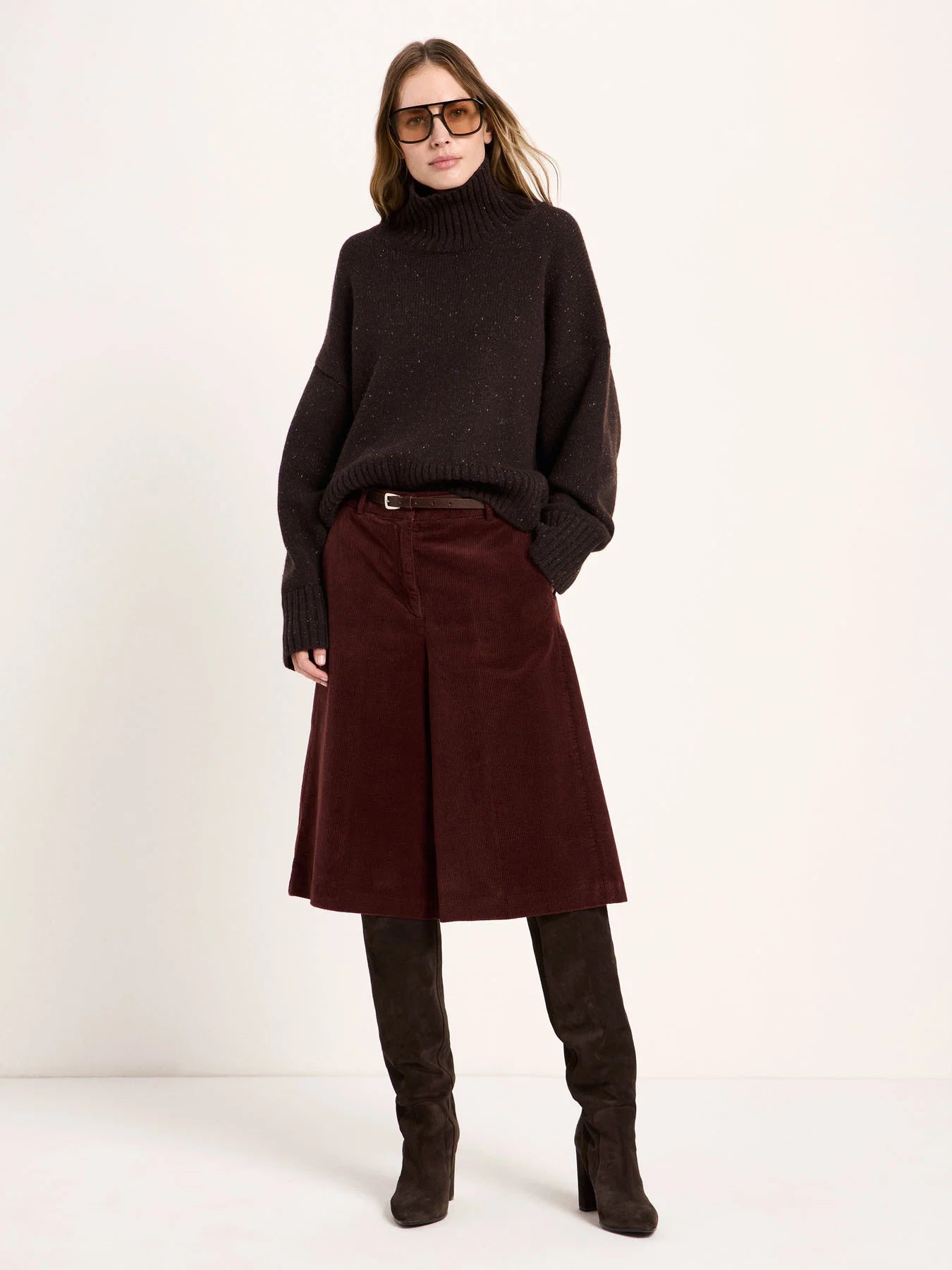 Oversized Sweater Wool, Bitter Chocolate Tweed, Lanius