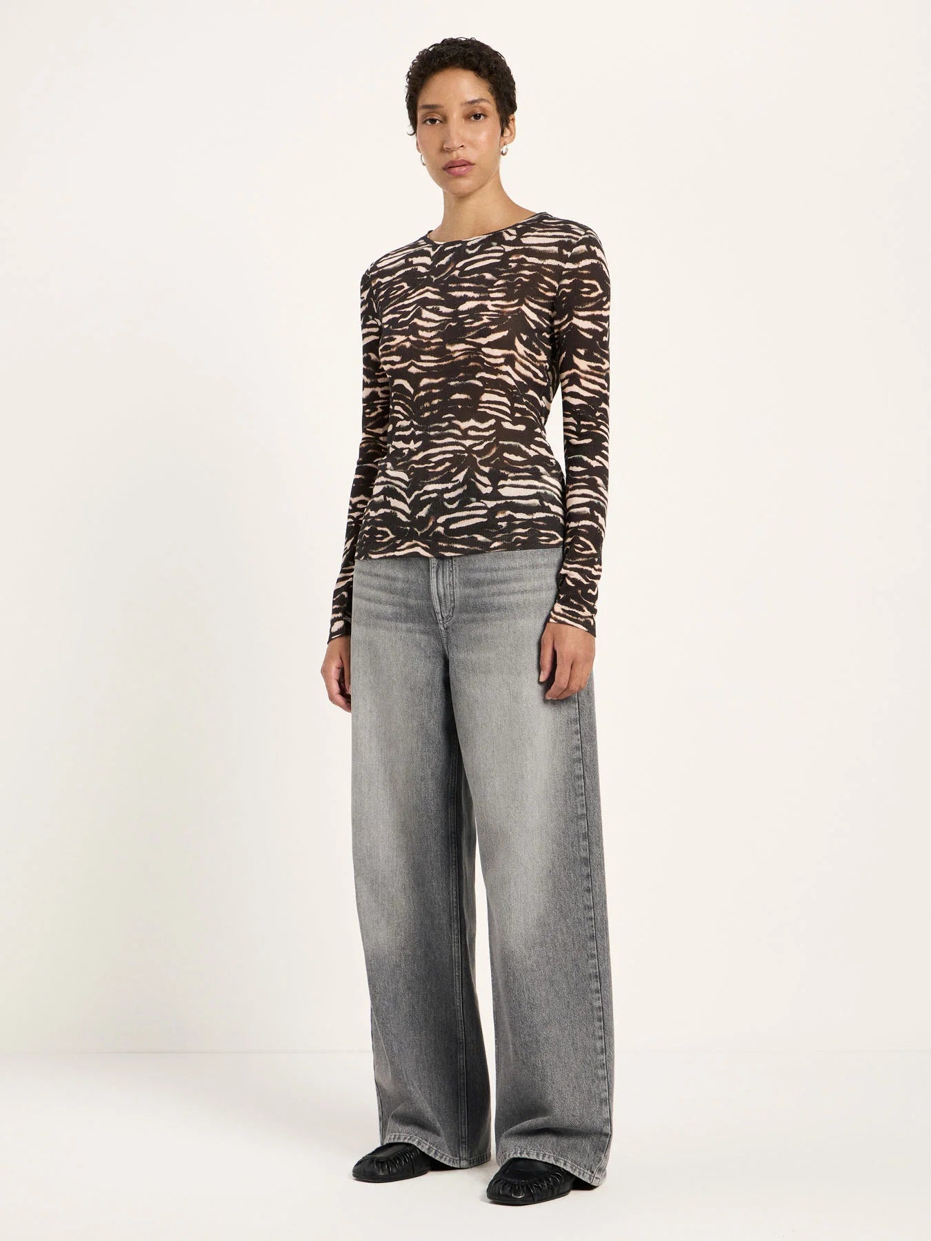 Bluse, Tencel, Animal Stripe Rose, Lanius