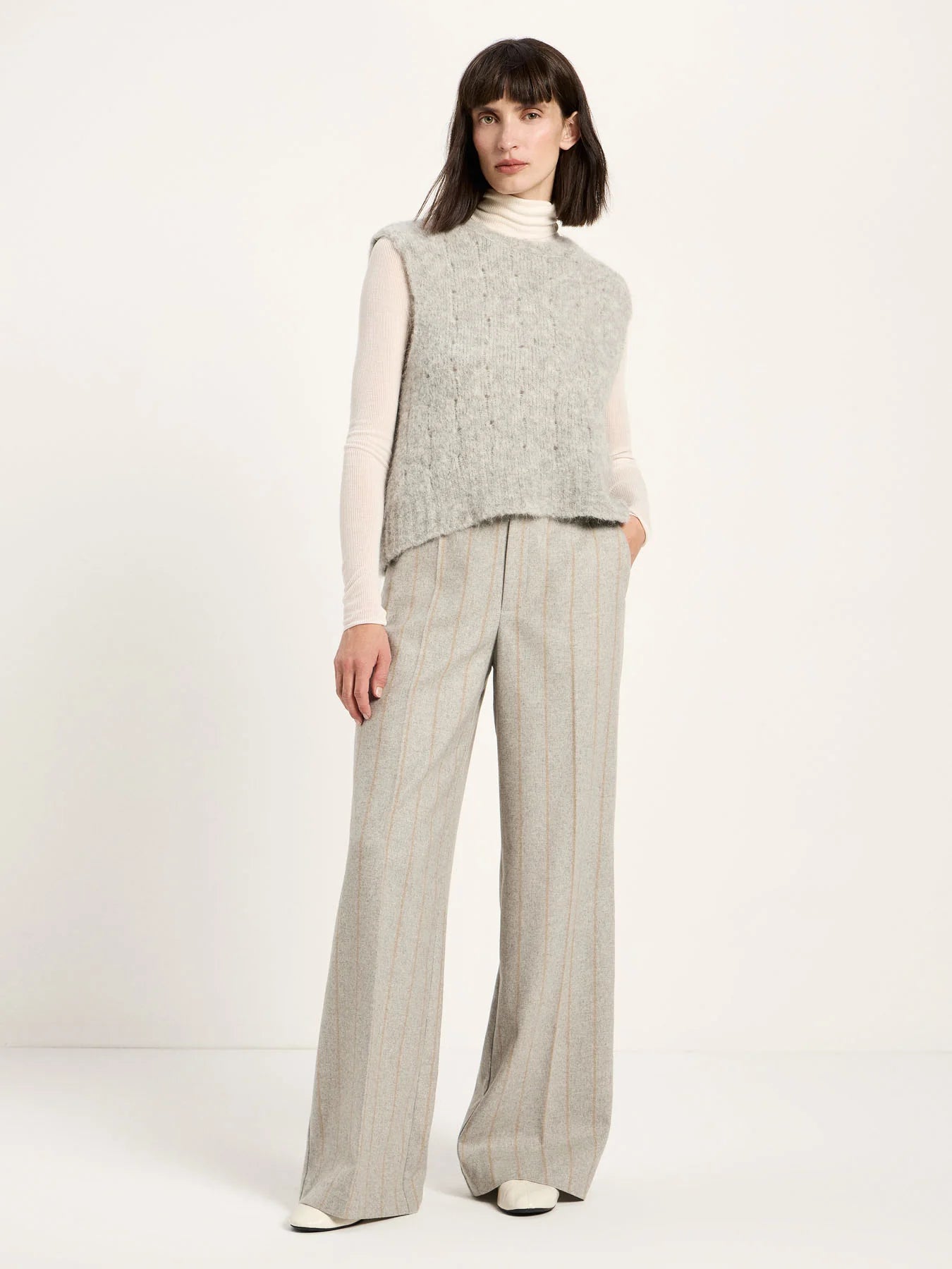 Vest, Wool, Grey Melange, Lanius