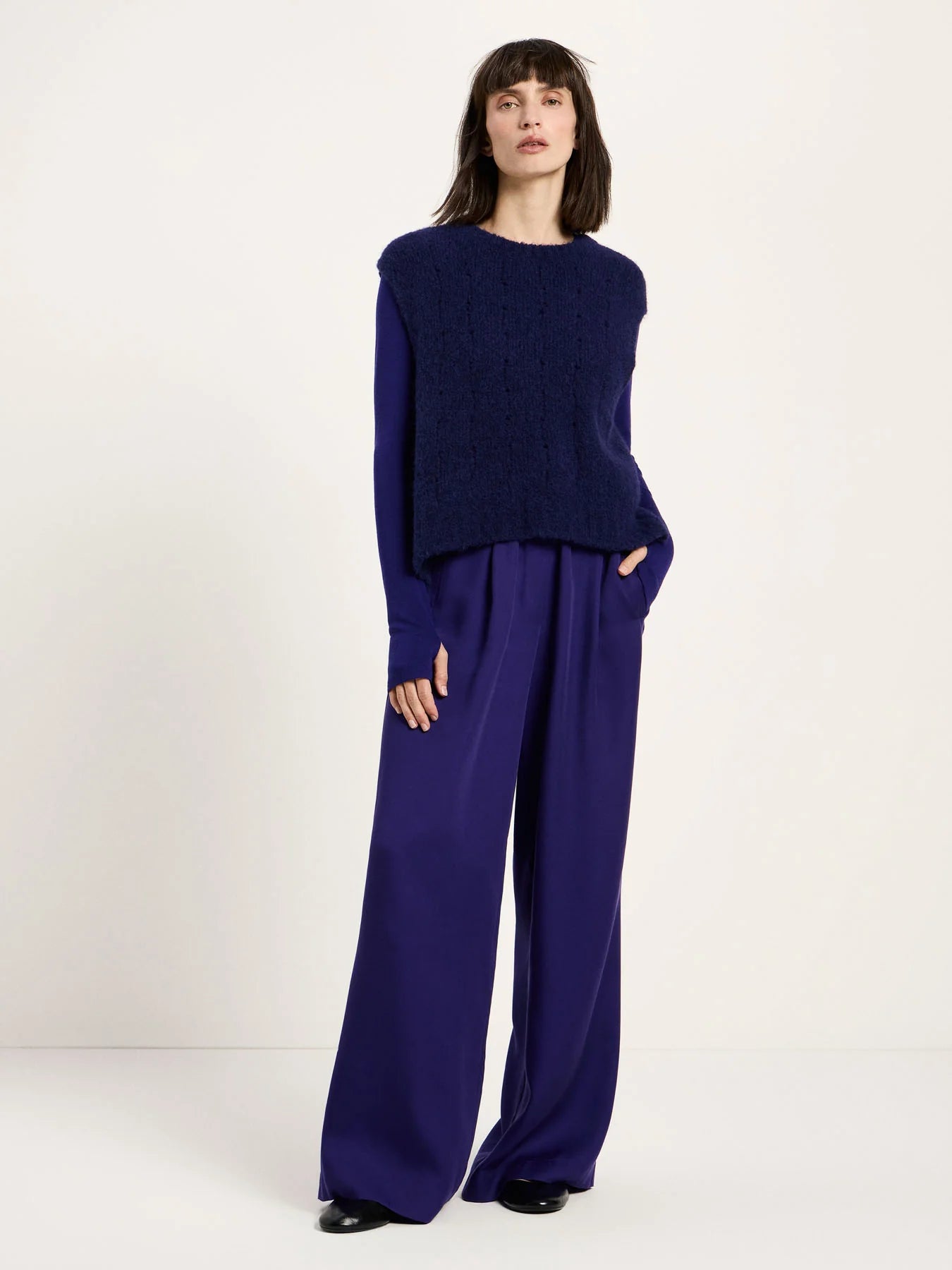 Vest, Wool, Violet, Lanius