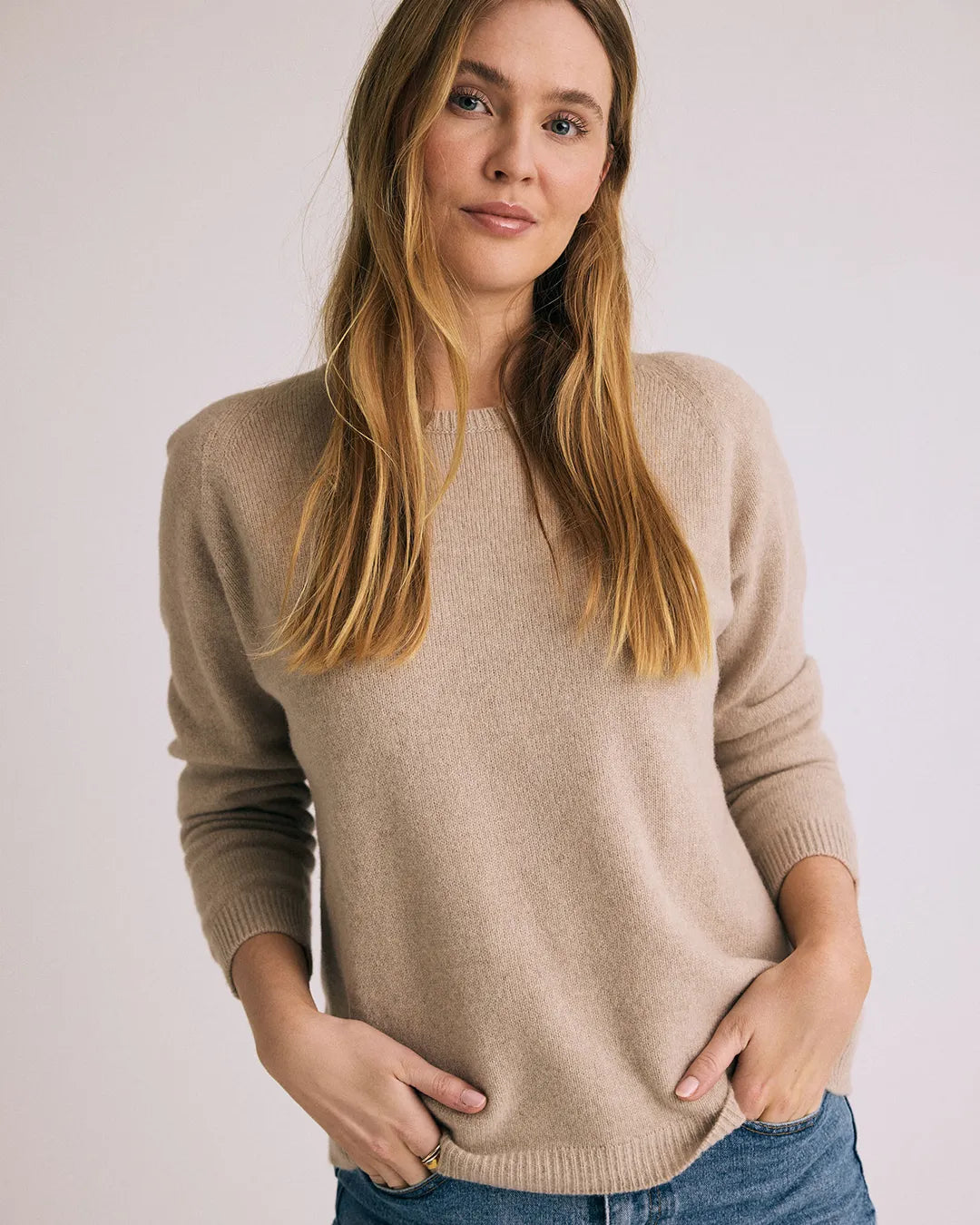 Leone Wool Sweater, Beige, Gorridsen