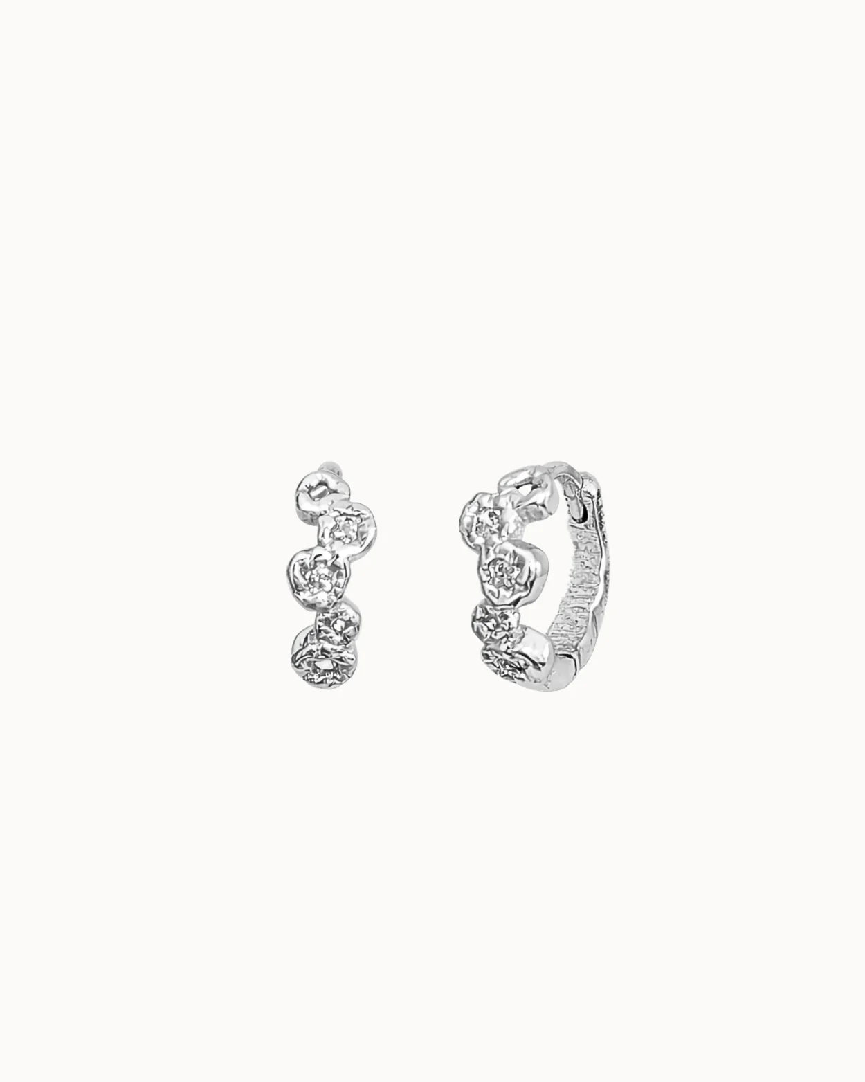 Naiara Hoops m/ sten, Silver, Nava