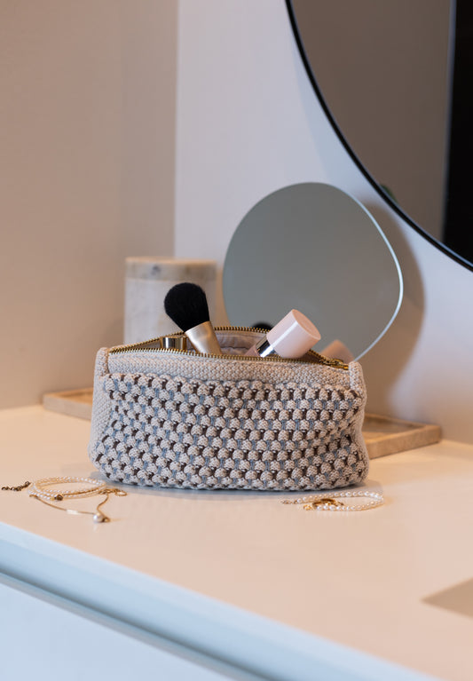 Knitted Clutch, Multi Blue, By Lohn