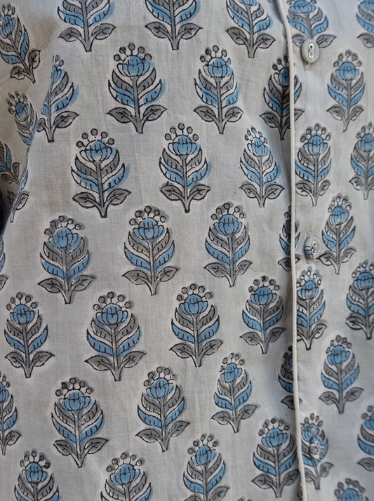 Pyjamas, Grey Blue Flower, Craft Sisters