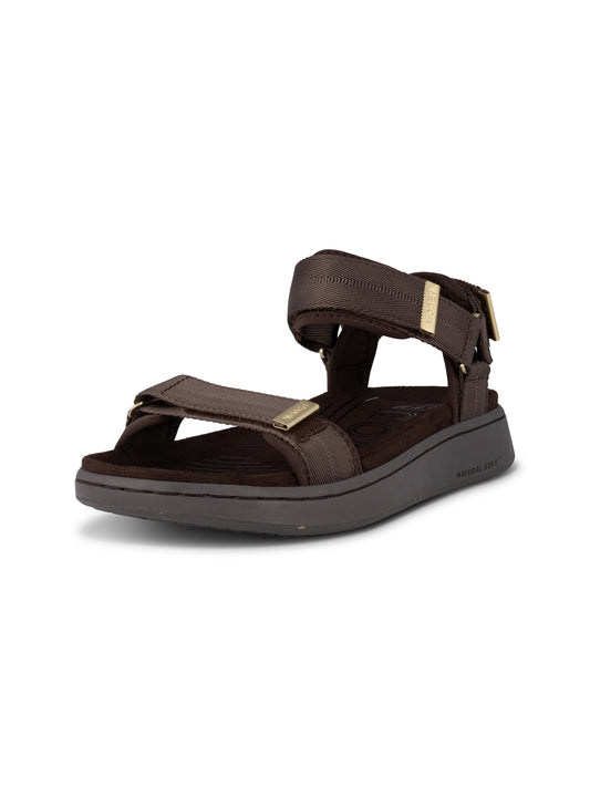 Line Sandal, Chocolate, Woden