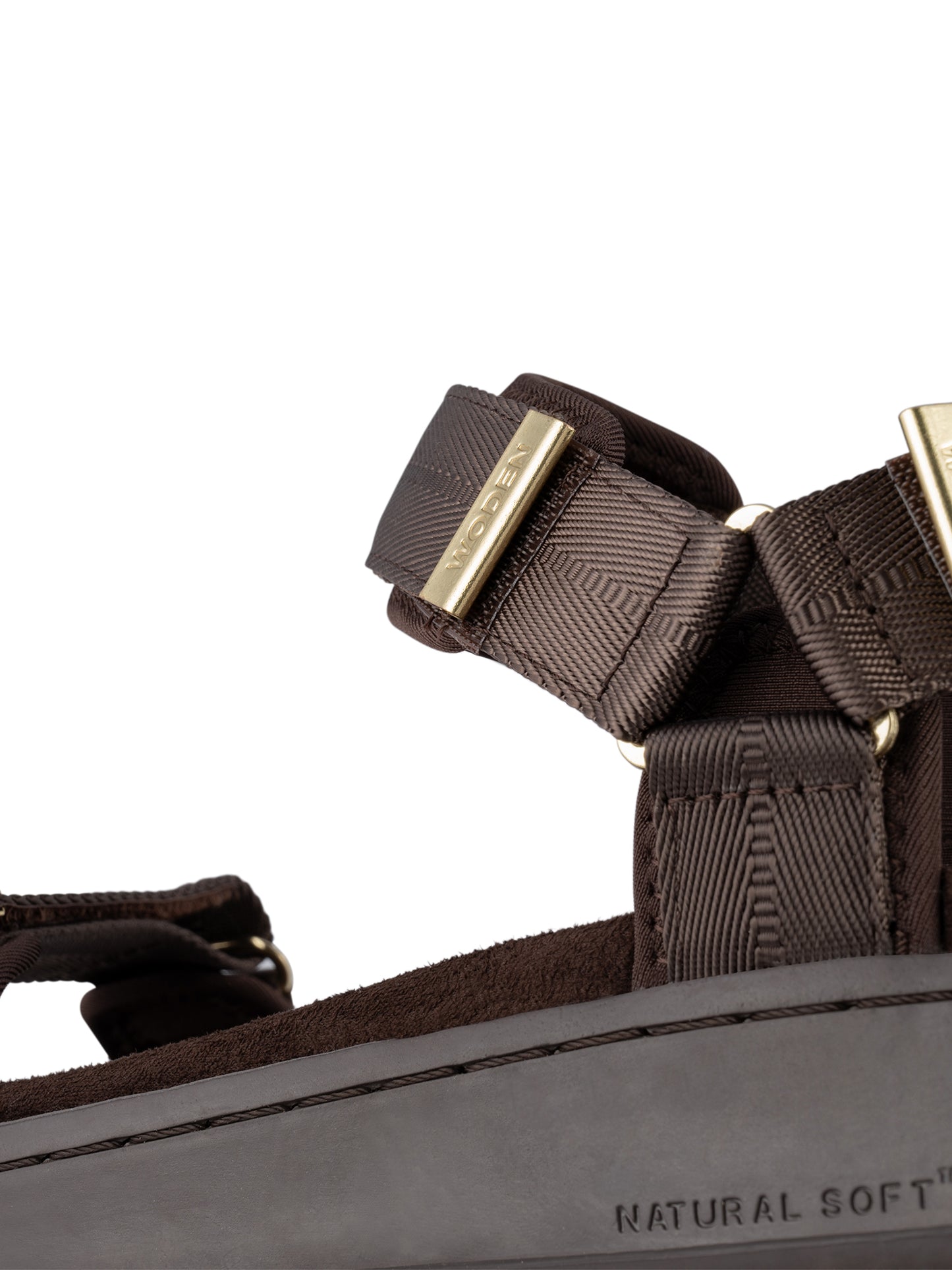Line Sandal, Chocolate, Woden
