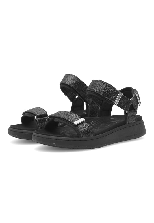 Line Glitter Sandal (black)