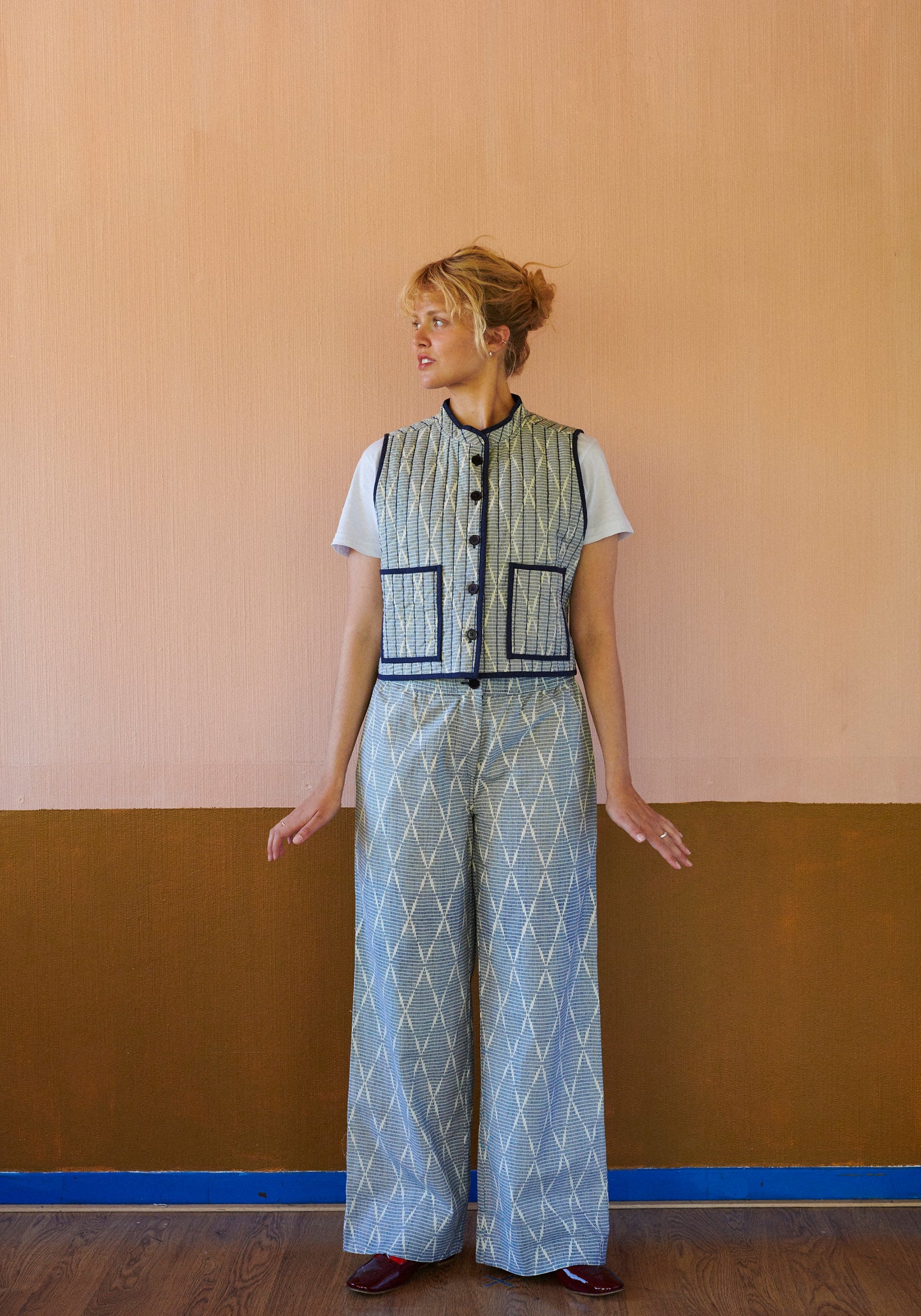Quilted Waistcoat, Amina Ikat, Habiba