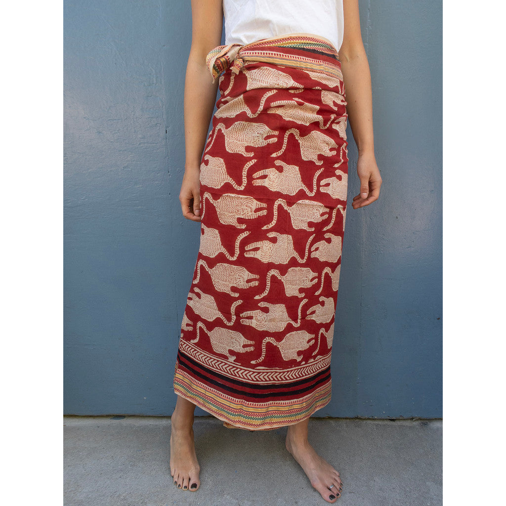 Bagru Scarf, Red Tiger, Craft Sisters