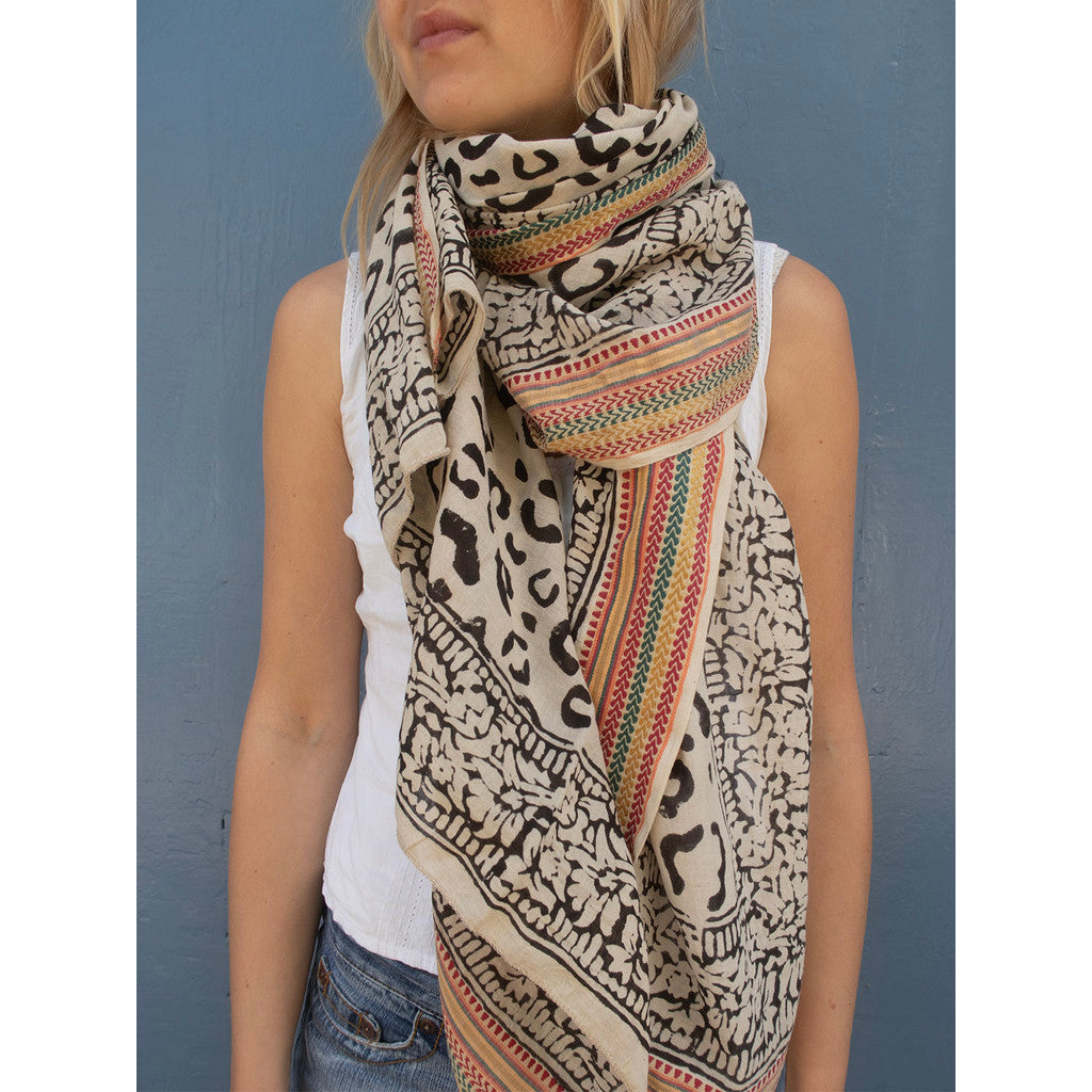 Bagru Scarf, Black Leo, Craft Sisters