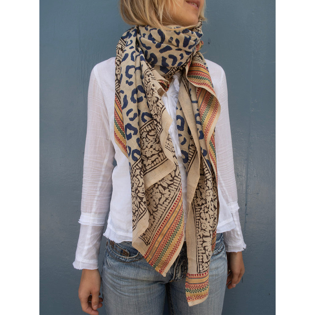 Bagru Scarf, Blue Leo, Craft Sisters