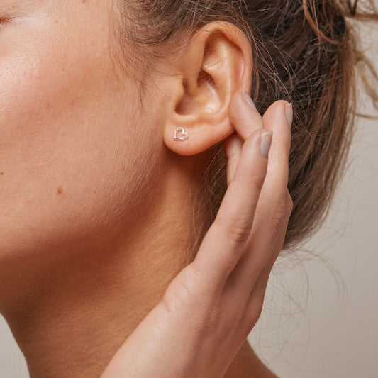 Ørestik 'Heart' silver