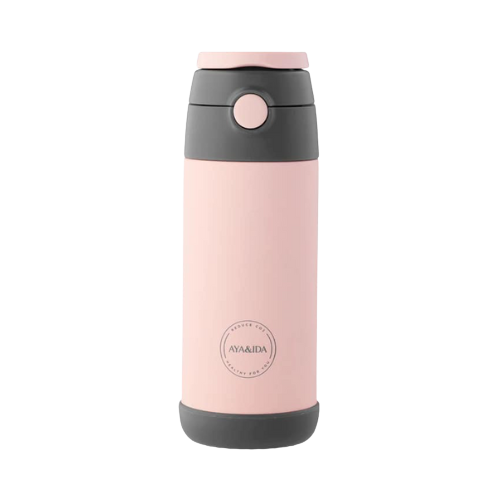 Straw bottle soft rose